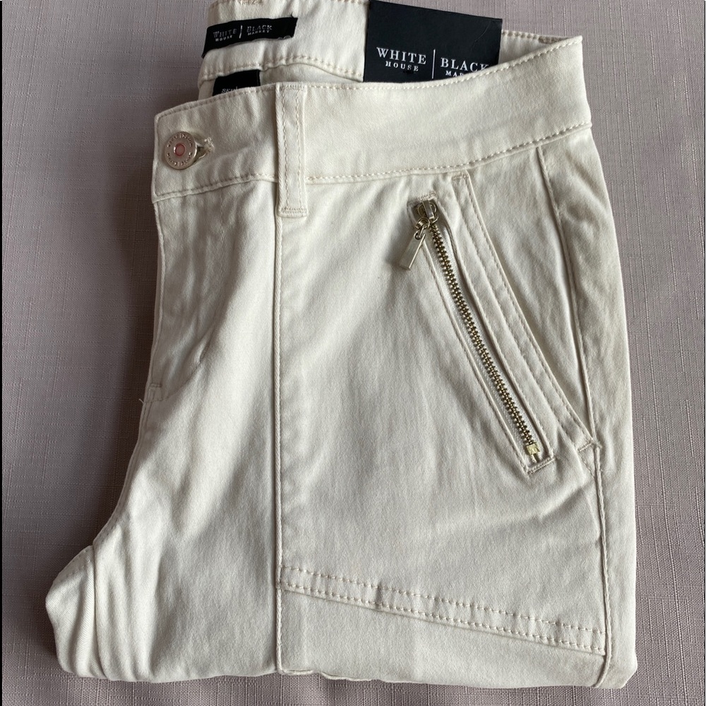 WHBM-NWT-Skinny Crop Jeans With Utility Sz 2 Bone $
